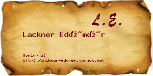 Lackner Edömér névjegykártya